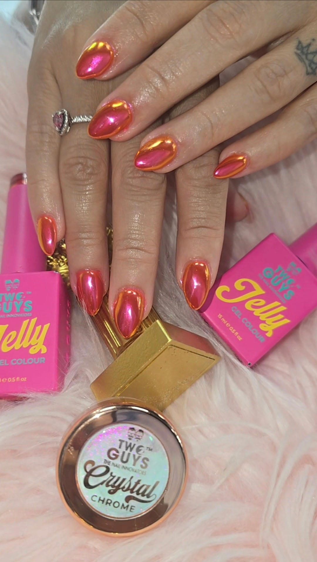 Chrome jelly gel nails